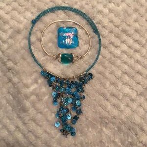 Teal/tourquise colored jewelry bundle